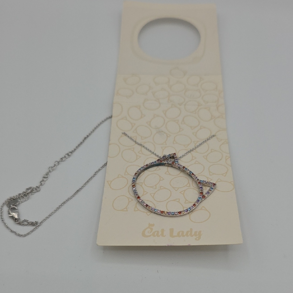 Silver Necklace with Multicolor Accents
